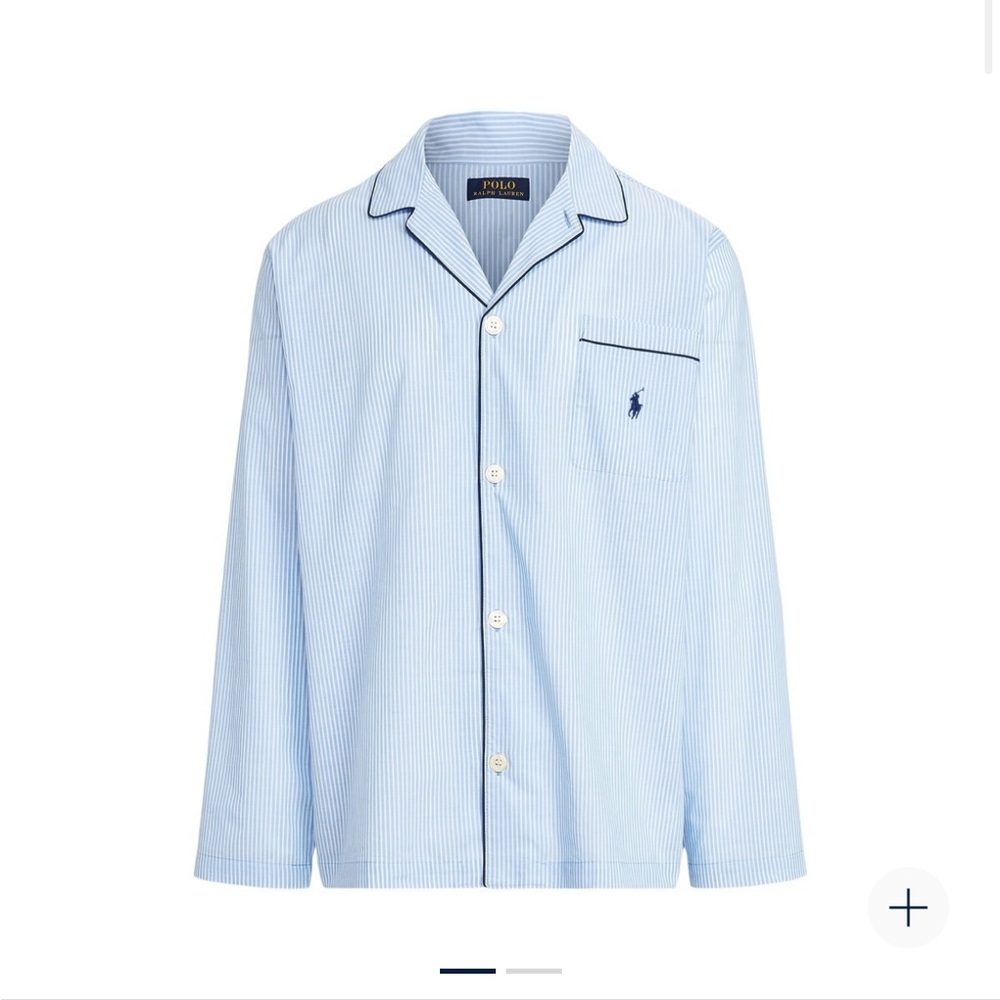 Polo Ralph Lauren Men Light Blue Striped Pajama set , top M, pants S